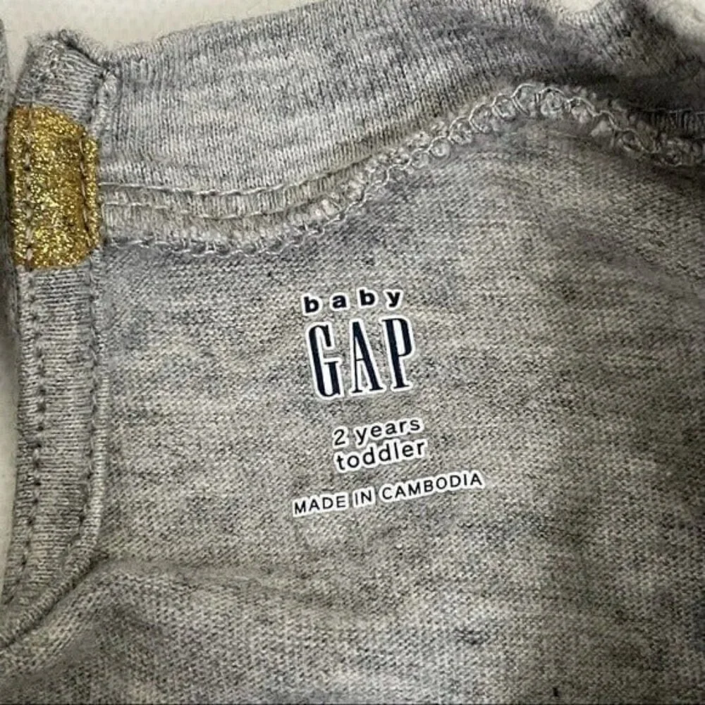 Baby Gap Toddler Girl Ruffle Sleeve T-Shirt Dress Size 2